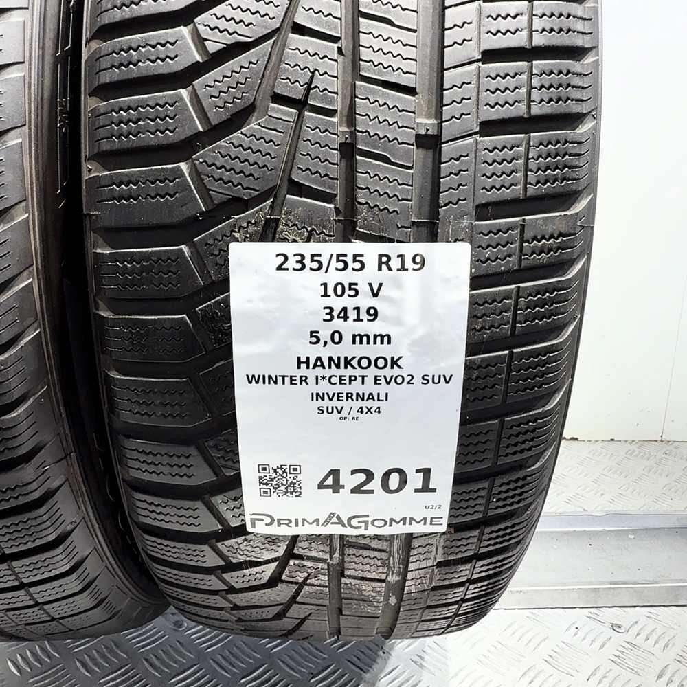 Gomme Usate 235 55 R19 105V Hankook Winter I*Cept Evo2 SUV 71% Invernali - immagine 3