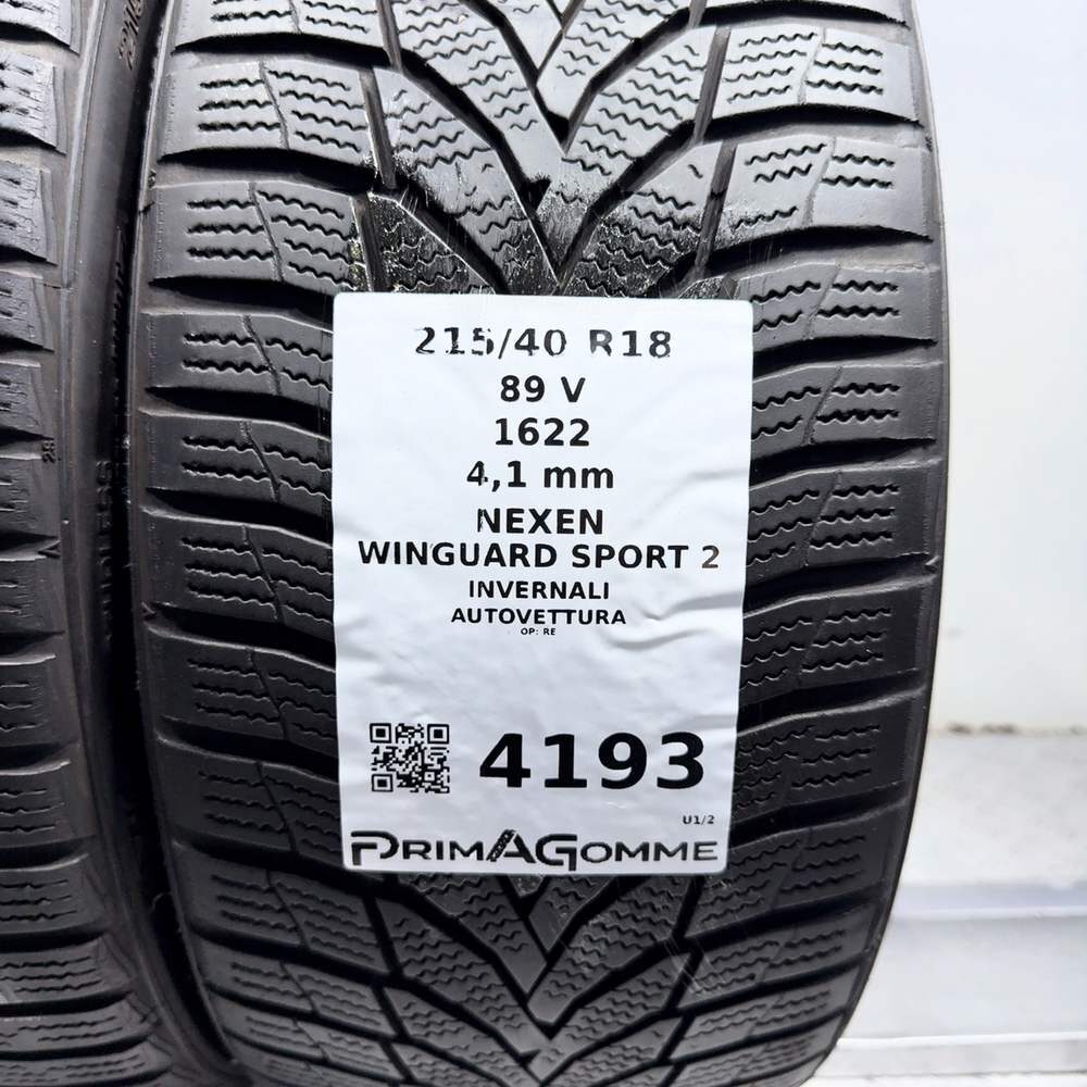 Gomme Usate 215 40 R18 89V Nexen Winguard Sport 2 Invernali - immagine 3