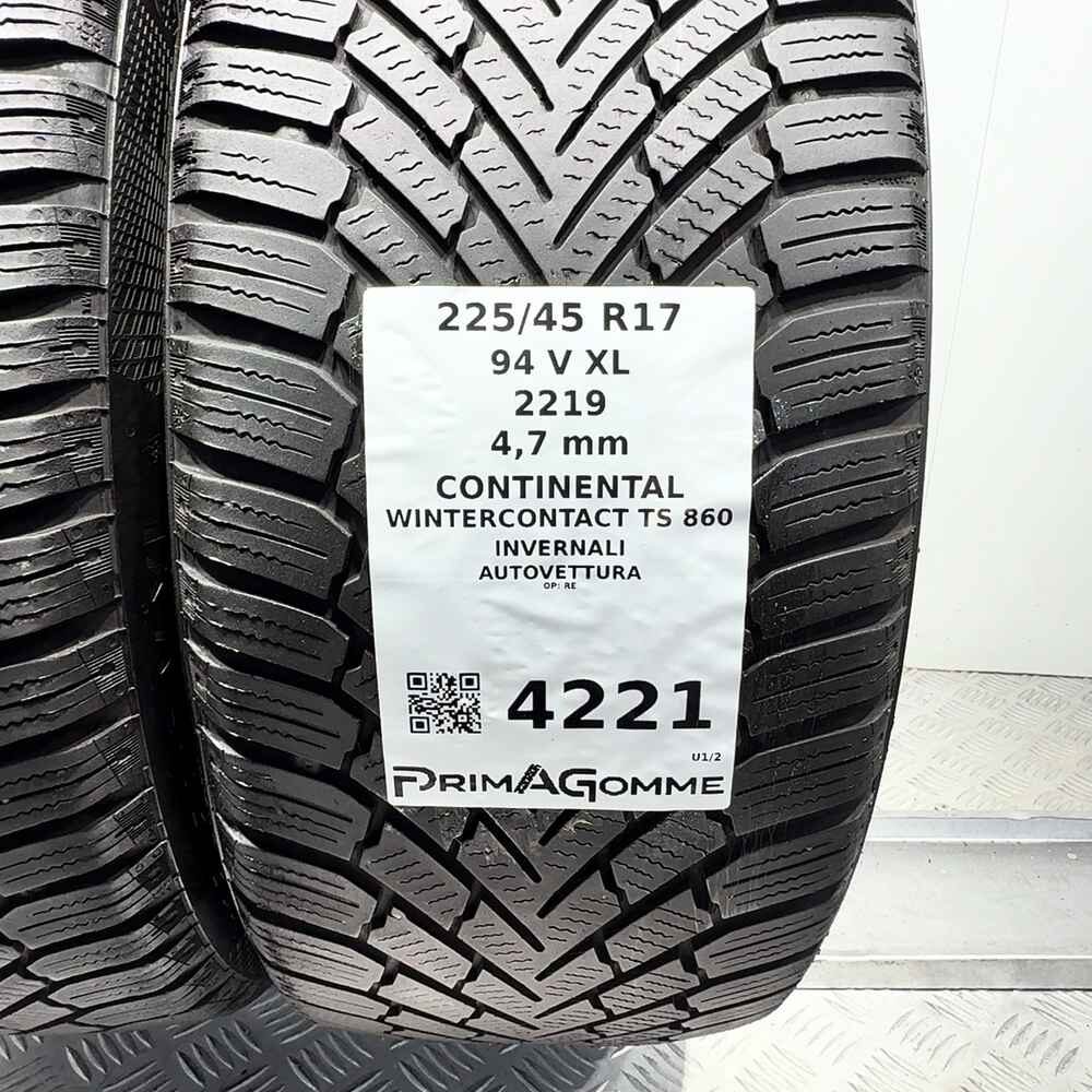 Gomme Usate 225 45 R17 XL 94V Continental Wintercontact TS 860 Invernali - immagine 3