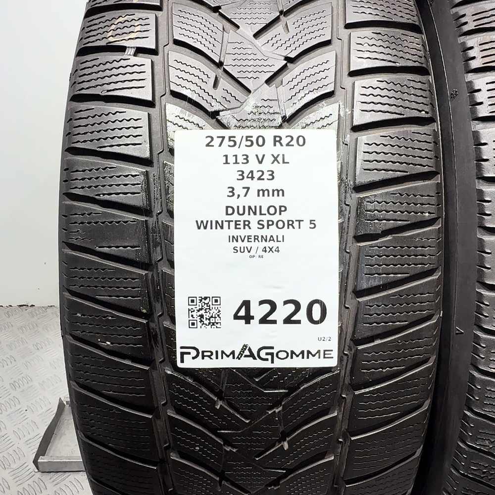 Gomme Usate 275 50 R20 XL 113V Dunlop Winter Sport 5 Invernali - immagine 3