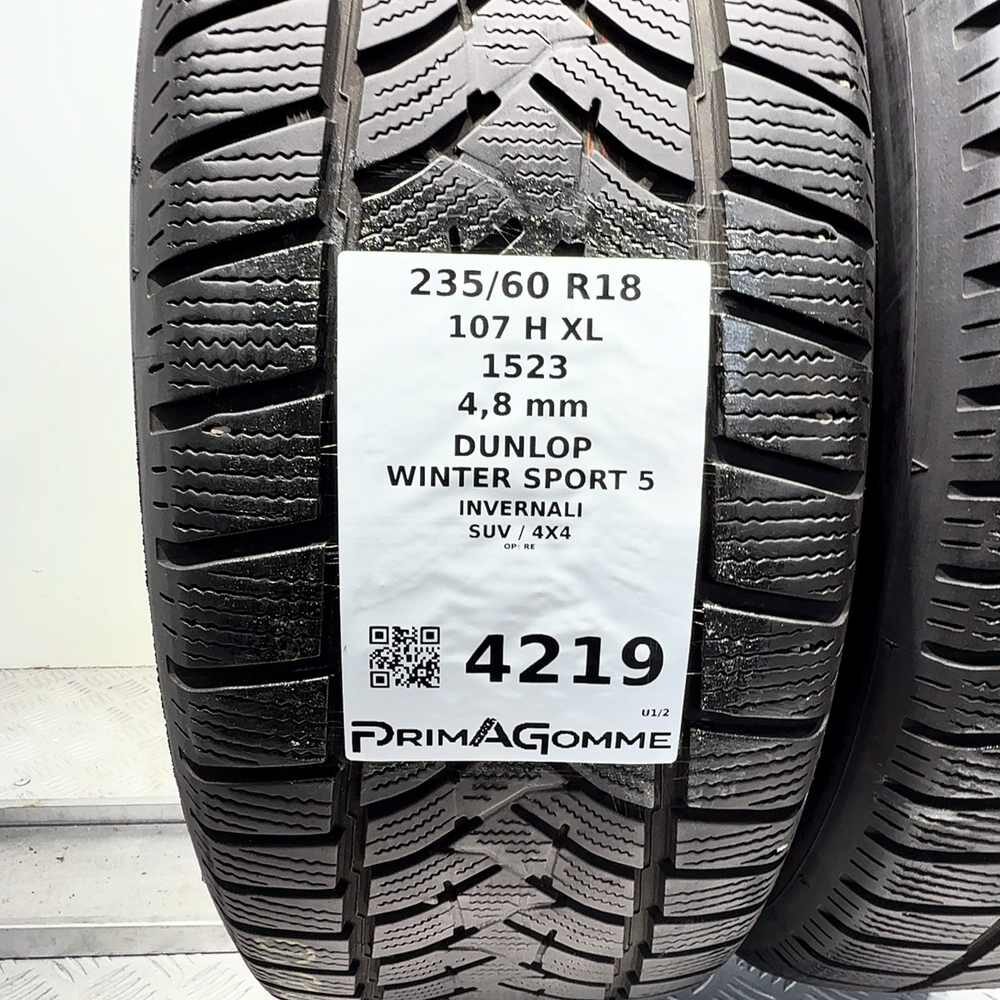 Gomme Usate 235 60 R18 107H XL Dunlop Winter Sport 5 Invernali - immagine 3