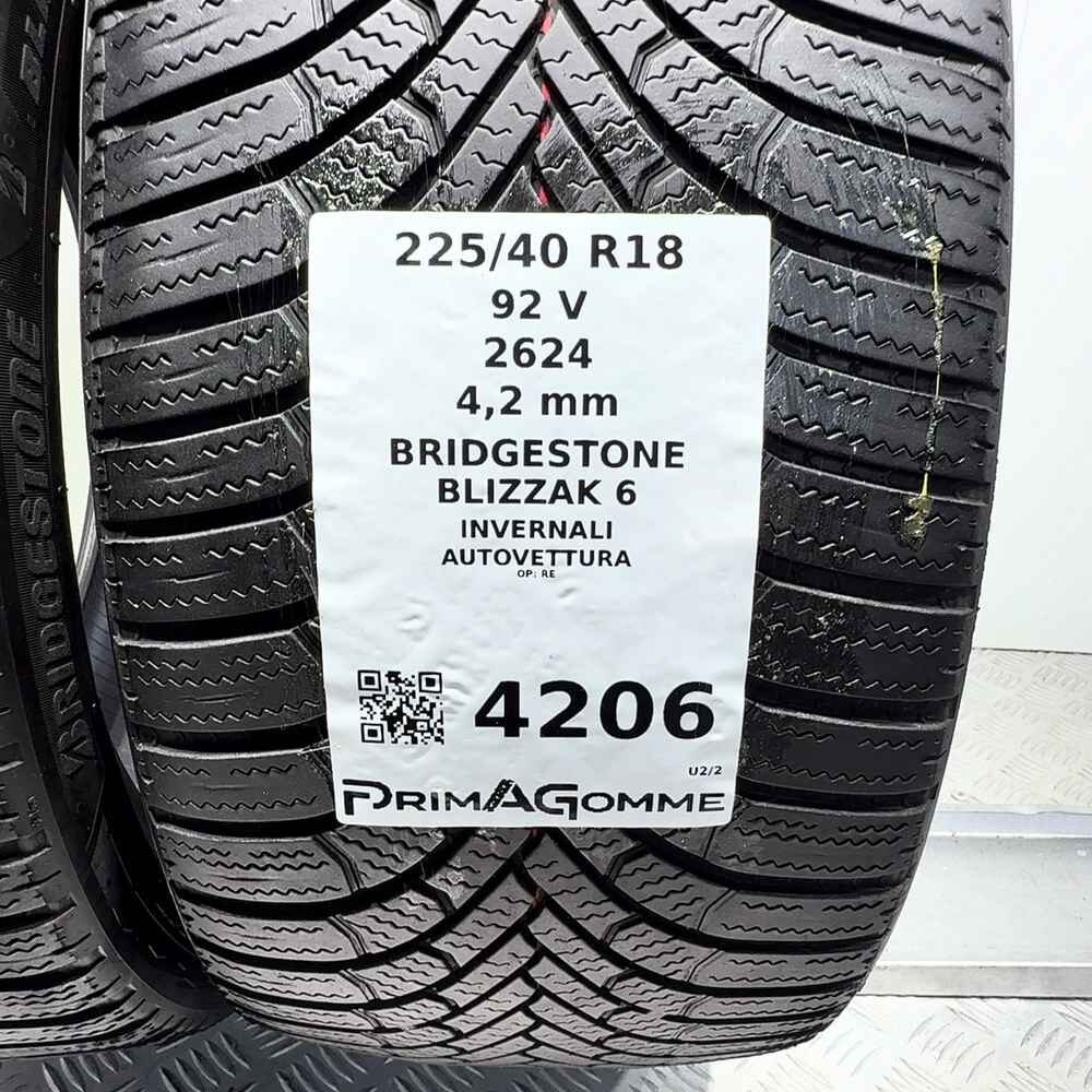 Gomme Usate 225 40 R18 92V Bridgestone Blizzak 6 Invernali - immagine 3