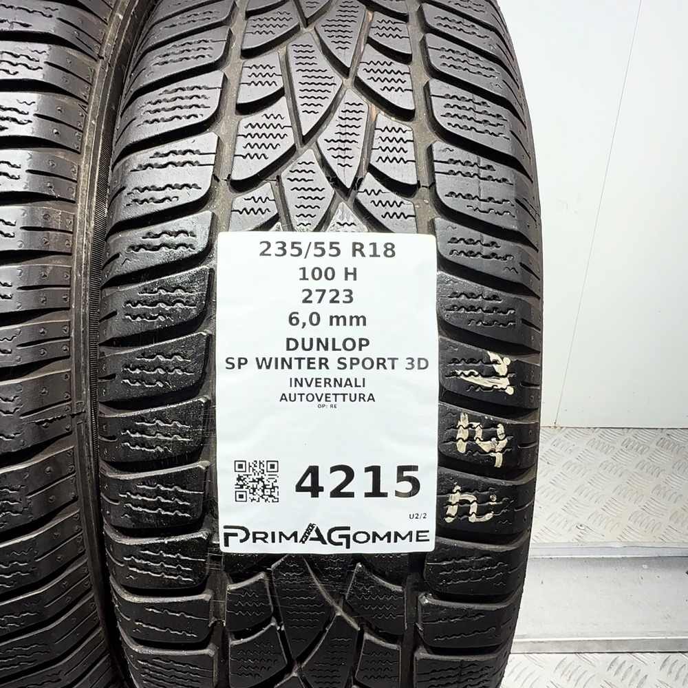 Gomme Usate 235 55 R18 100H Dunlop SP Winter Sport 3D 86% Invernali - immagine 3