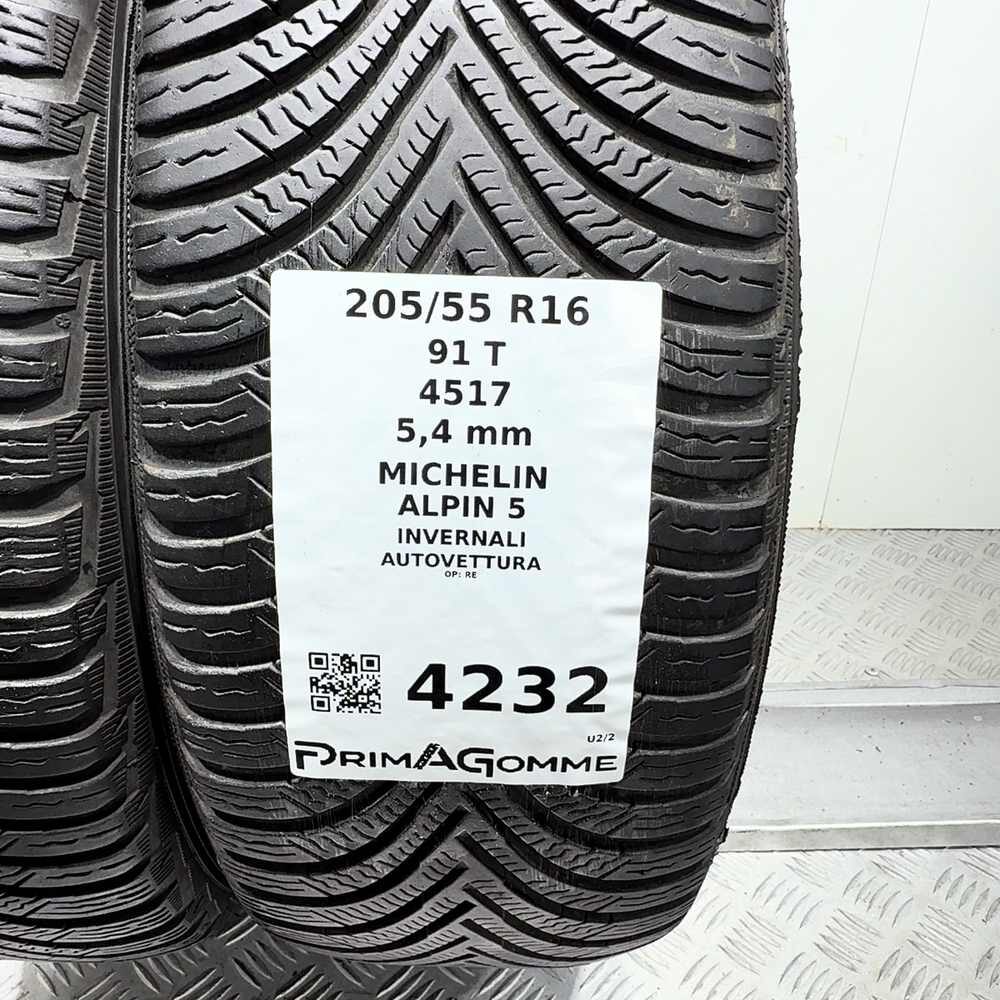 Gomme Usate 205 55 R16 91T Michelin Alpin 5 77% Invernali - immagine 3
