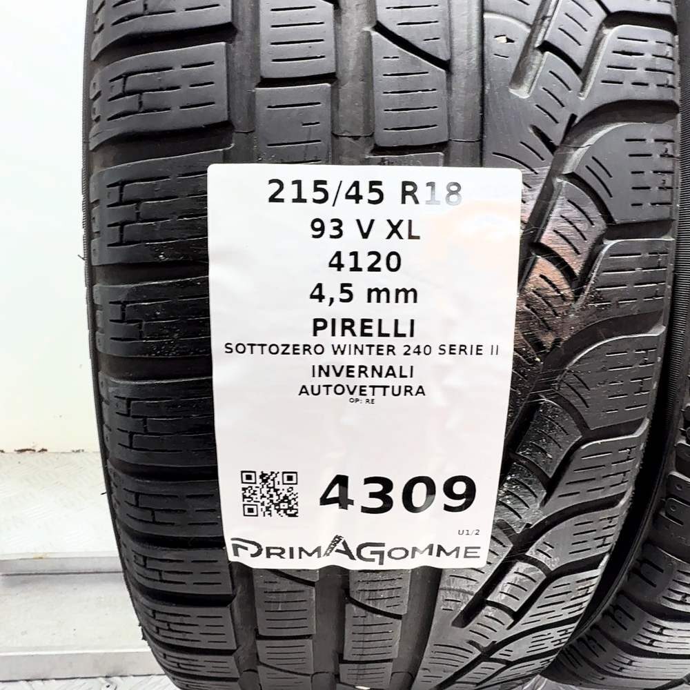 Gomme Usate 215 45 R18 XL 93V Pirelli Sottozero Winter 240 Serie II Invernali - immagine 3