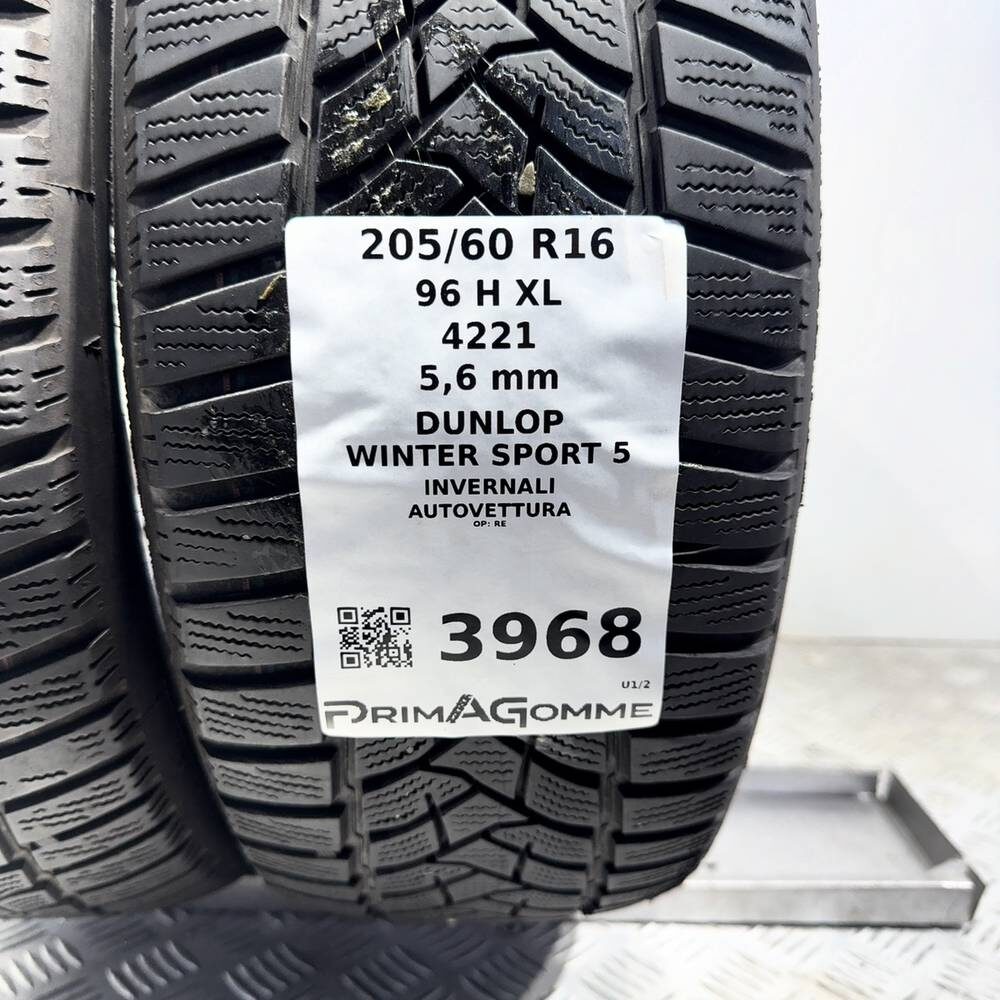 Gomme Usate 205 60 R16 96H XL Dunlop Winter Sport 5 80% Invernali - immagine 3