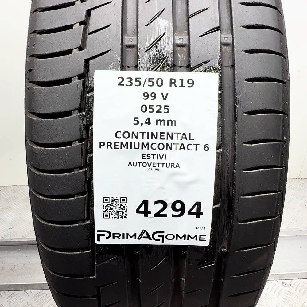 Gomma Usata 235 50 R19 99V Continental Premiumcontact 6 77% Estivo - immagine 3