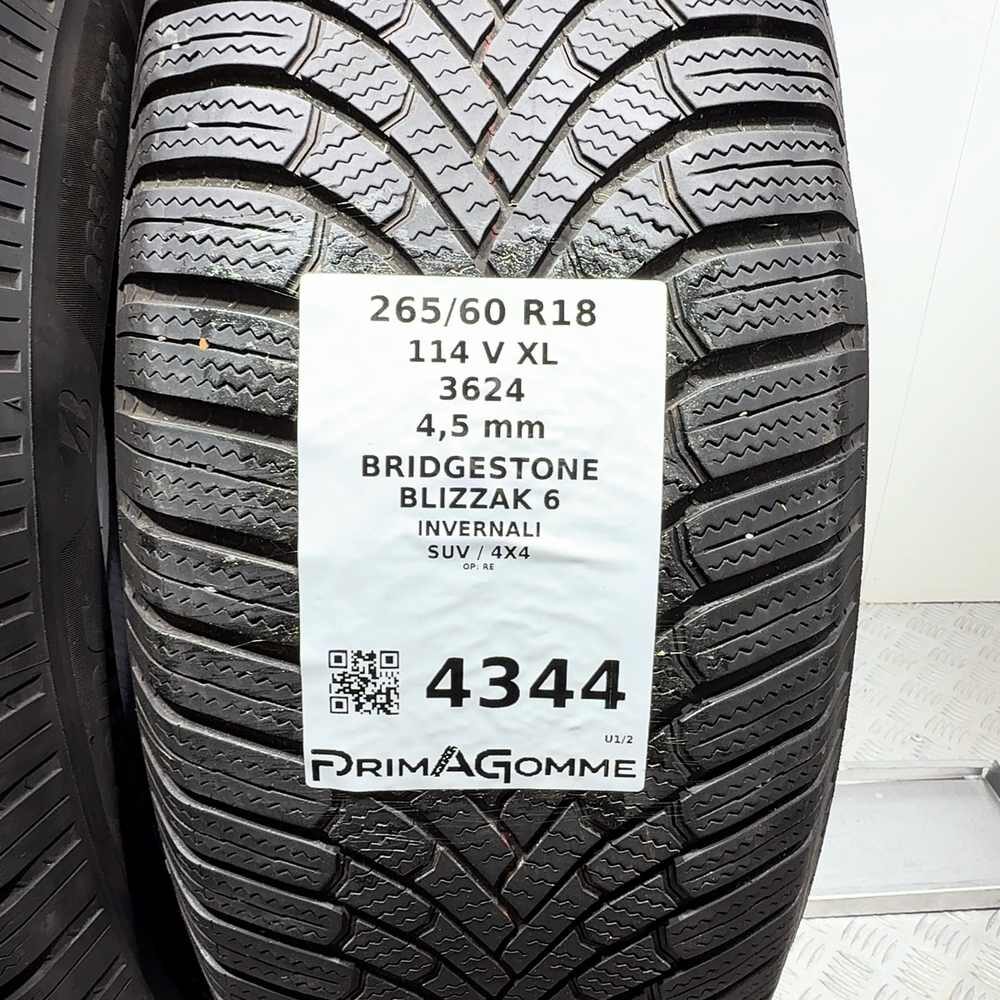 Gomme Usate 265 60 R18 XL 114V Bridgestone Blizzak 6 Invernali - immagine 3