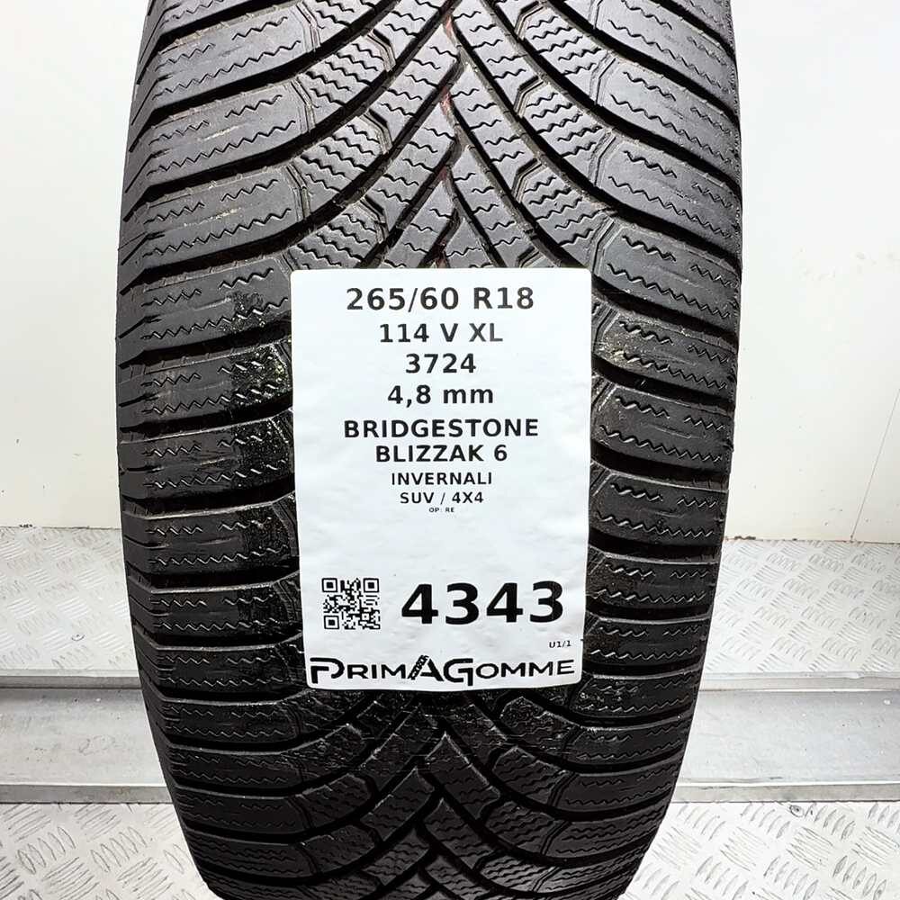 Gomma Usata 265 60 R18 114V XL Bridgestone Blizzak 6 Invernale - immagine 3