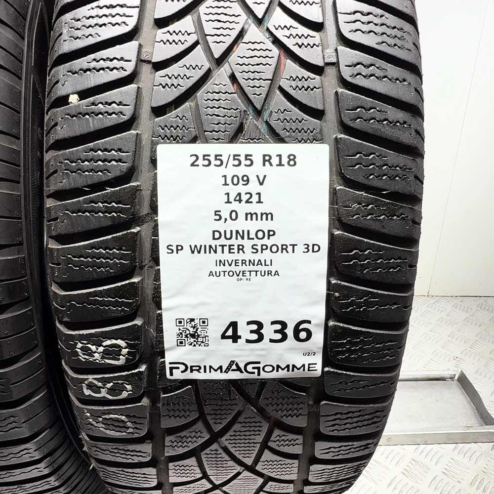 Gomme Usate 255 55 R18 109V Dunlop SP Winter Sport 3D 71% Invernali - immagine 3