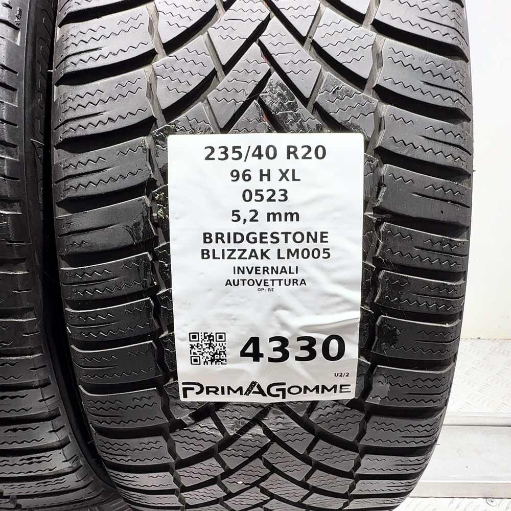 Gomme Usate 235 40 R20 96H XL Bridgestone Blizzak LM005 74% Invernali - immagine 3