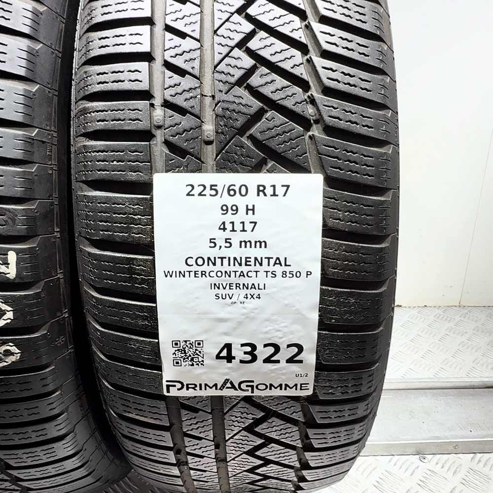 Gomme Usate 225 60 R17 99H Continental Wintercontact TS 850 P 79% Invernali - immagine 3