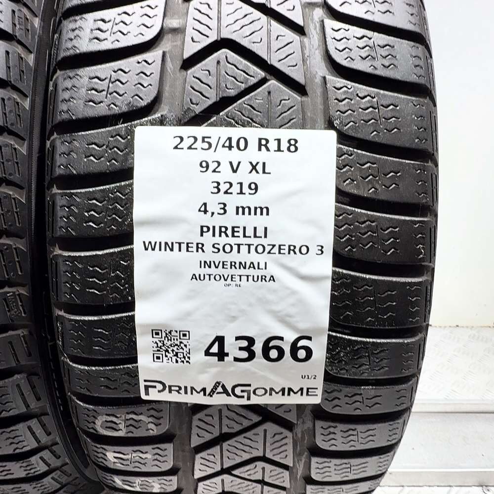 Gomme Usate 225 40 R18 92V XL Pirelli Winter Sottozero 3 Invernali - immagine 3