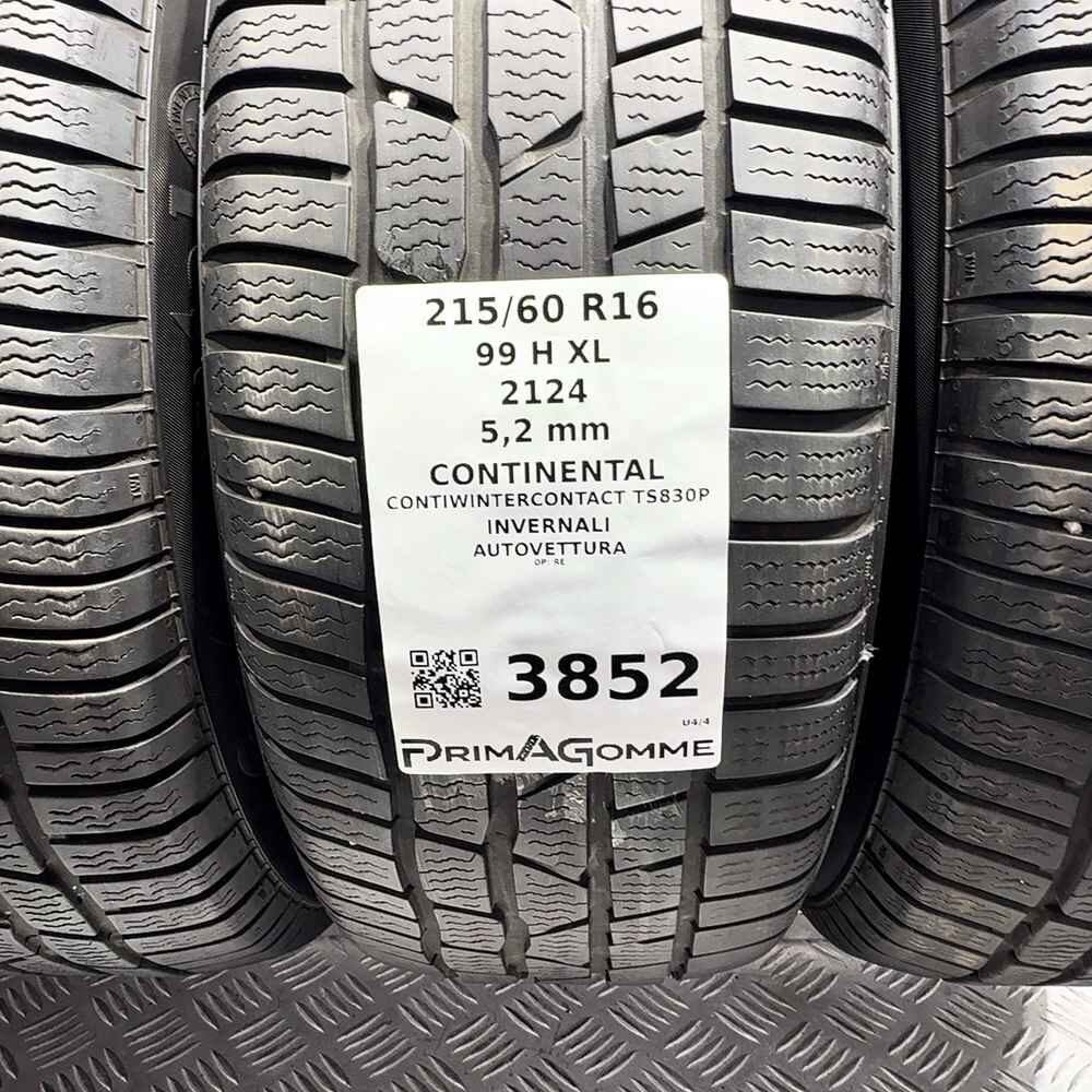 Gomme Usate 215 60 R16 99H XL Continental Contiwintercontact TS830P Invernali - immagine 3