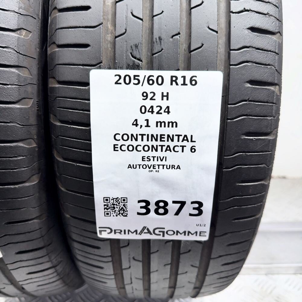 Gomme Usate 205 60 R16 92H Continental Ecocontact 6 Estive - immagine 3