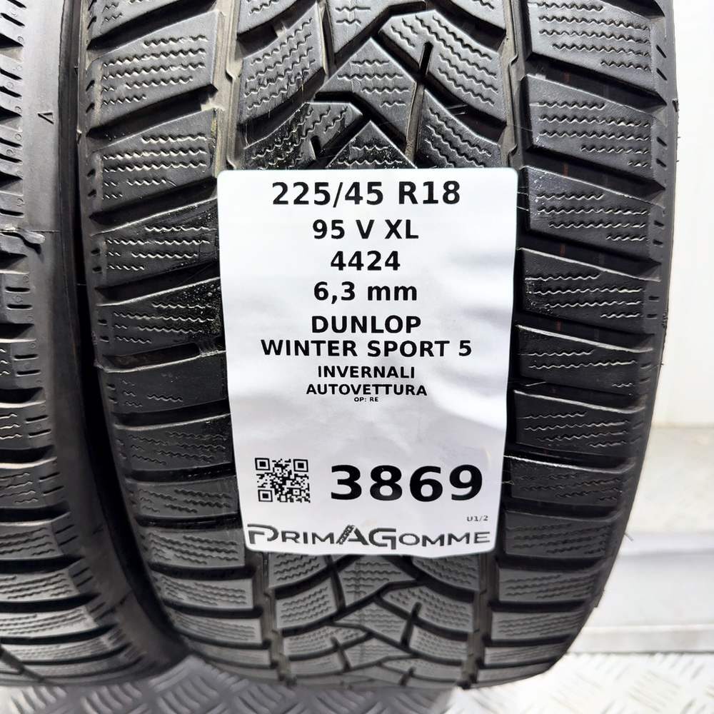 Gomme Usate 225 45 R18 95V XL Dunlop Winter Sport 5 90% Invernali - immagine 3