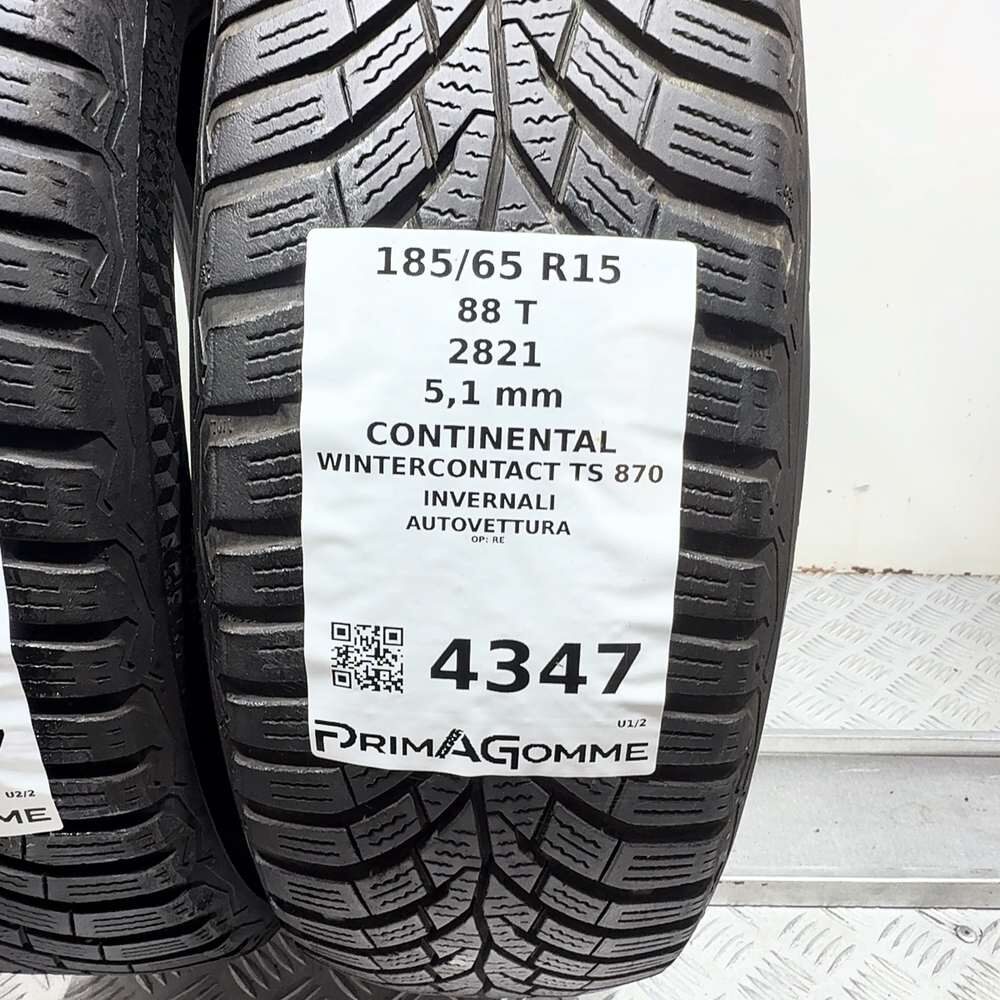 Gomme Usate 185 65 R15 88T Continental Wintercontact TS 870 73% Invernali - immagine 3