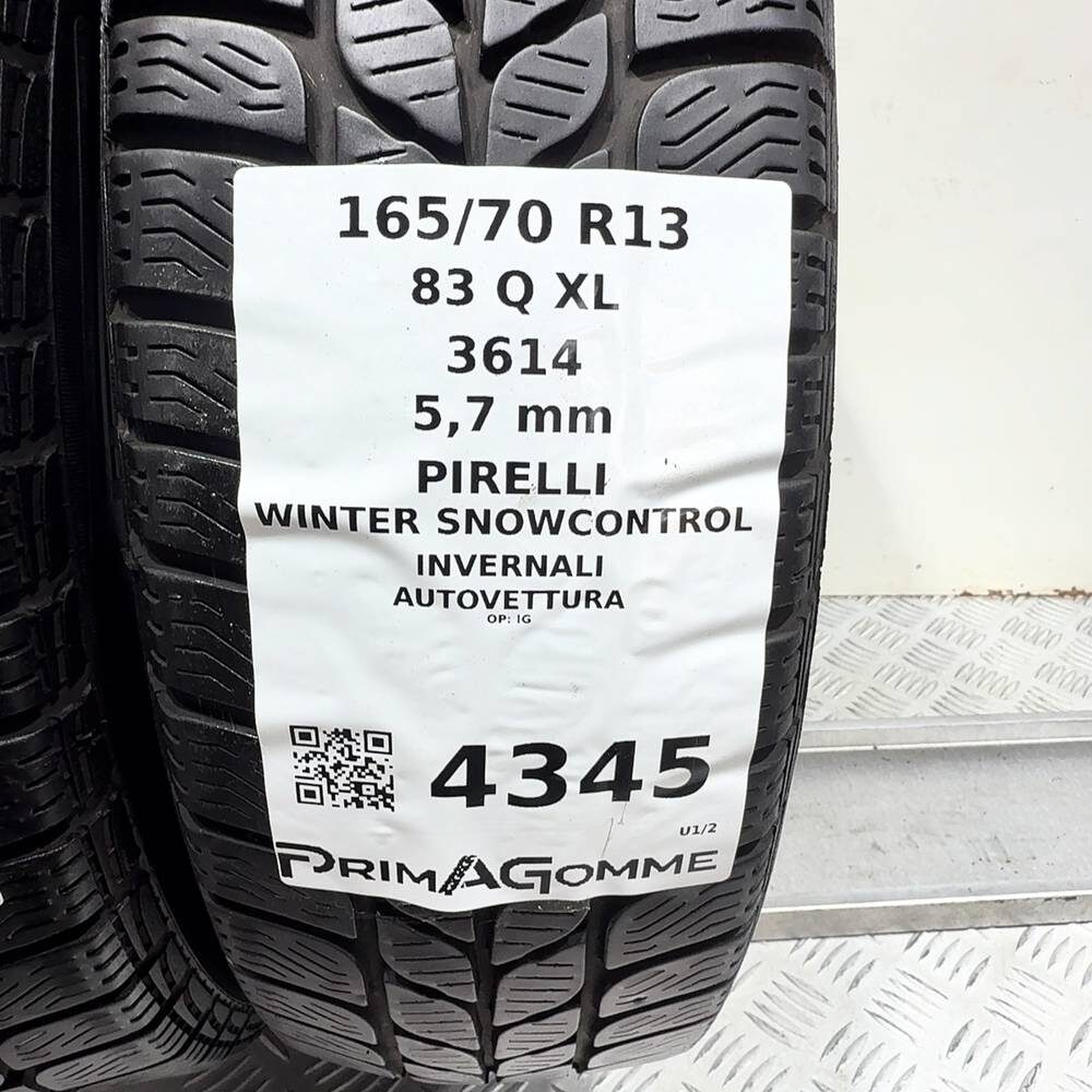 Gomme Usate 165 70 R13 XL 83Q Pirelli Winter Snowcontrol 81% Invernali - immagine 3