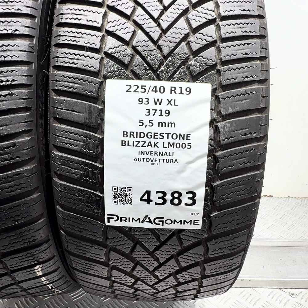 Gomme Usate 225 40 R19 93W XL Bridgestone Blizzak LM005 79% Invernali - immagine 3