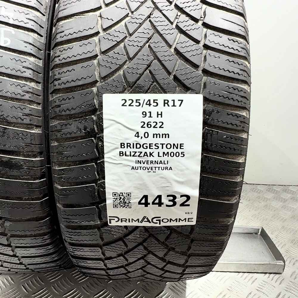 Gomme Usate 225 45 R17 91H Bridgestone Blizzak LM005 Invernali - immagine 3