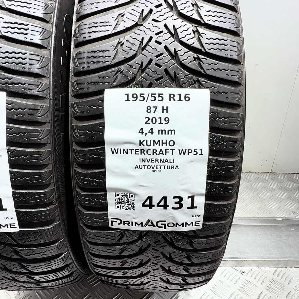 Gomme Usate 195 55 R16 87H Kumho Wintercraft WP51 Invernali - immagine 3