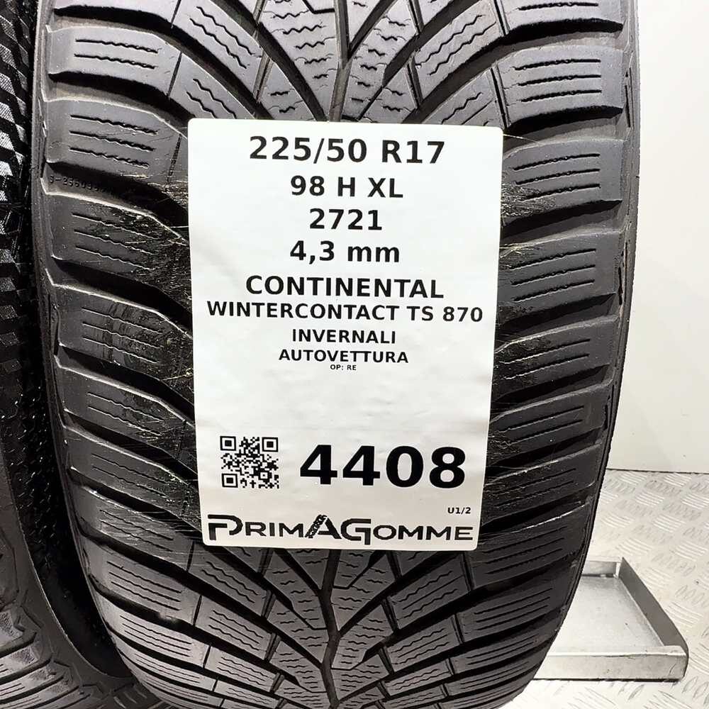 Gomme Usate 225 50 R17 XL 98H Continental Wintercontact TS 870 Invernali - immagine 3