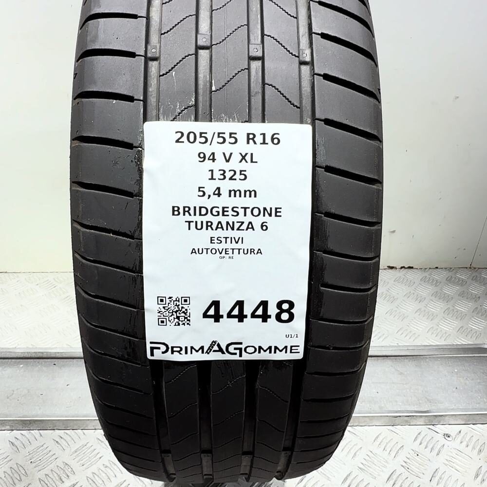 Gomma Usata 205 55 R16 94V XL Bridgestone Turanza 6 77% Estivo - immagine 3