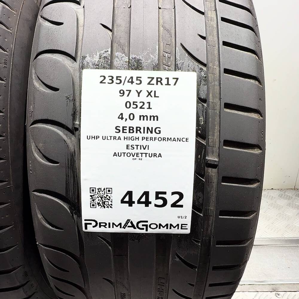 Gomme Usate 235 45 ZR17 97Y XL Sebring Uhp Ultra High Performance Estive - immagine 3