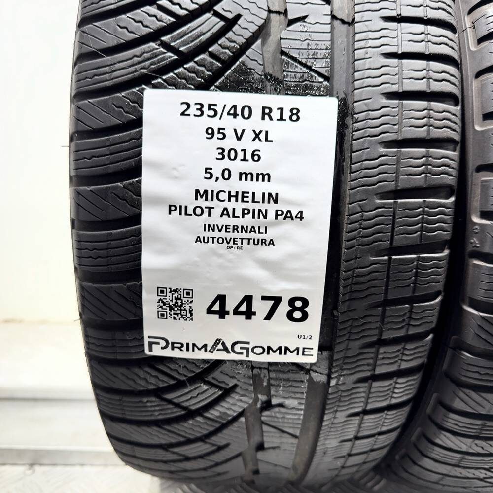 Gomme Usate 235 40 R18 95V XL Michelin Pilot Alpin PA4 71% Invernali - immagine 3