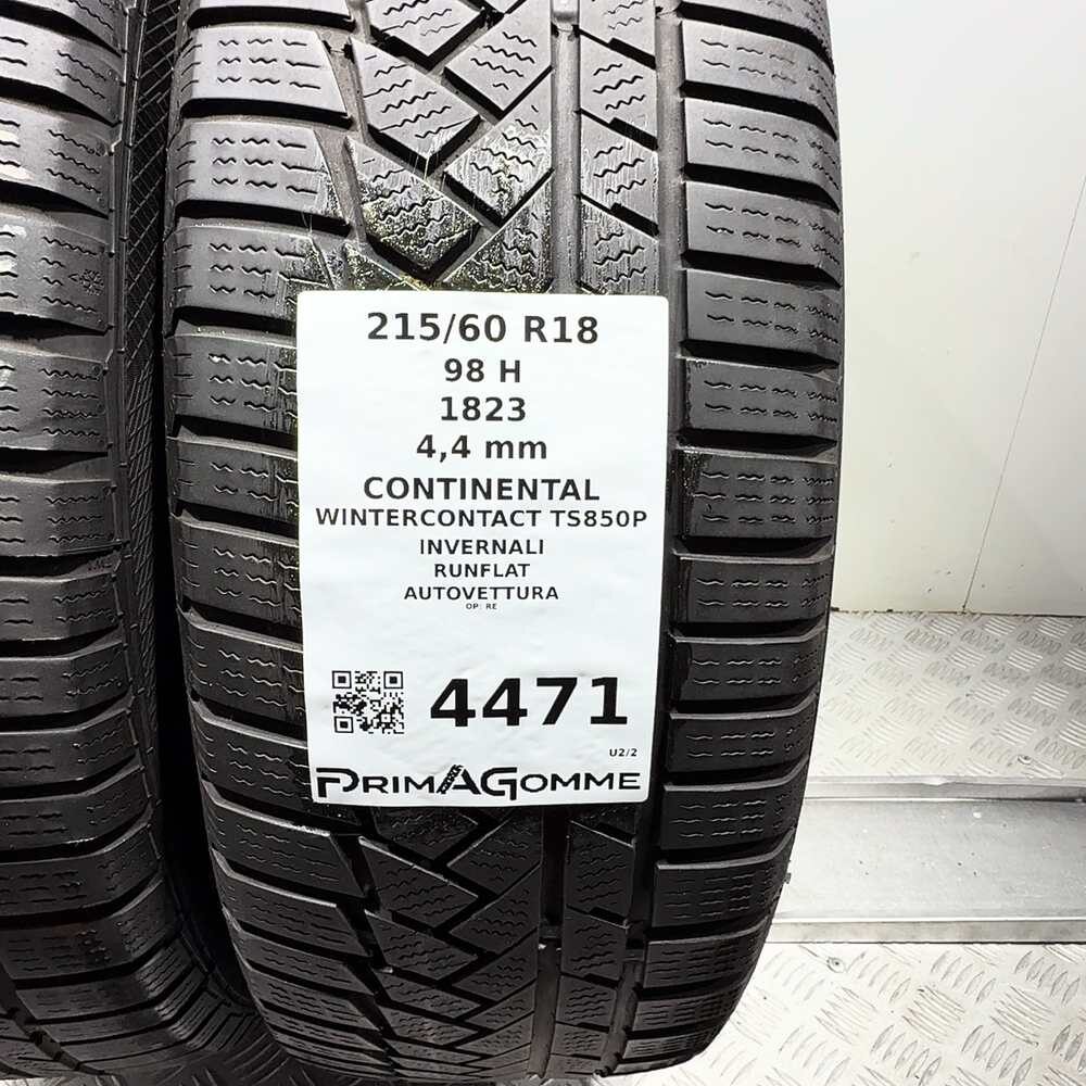 Gomme Usate 215 60 R18 98H Continental Wintercontact TS850P RunFlat Invernali - immagine 3