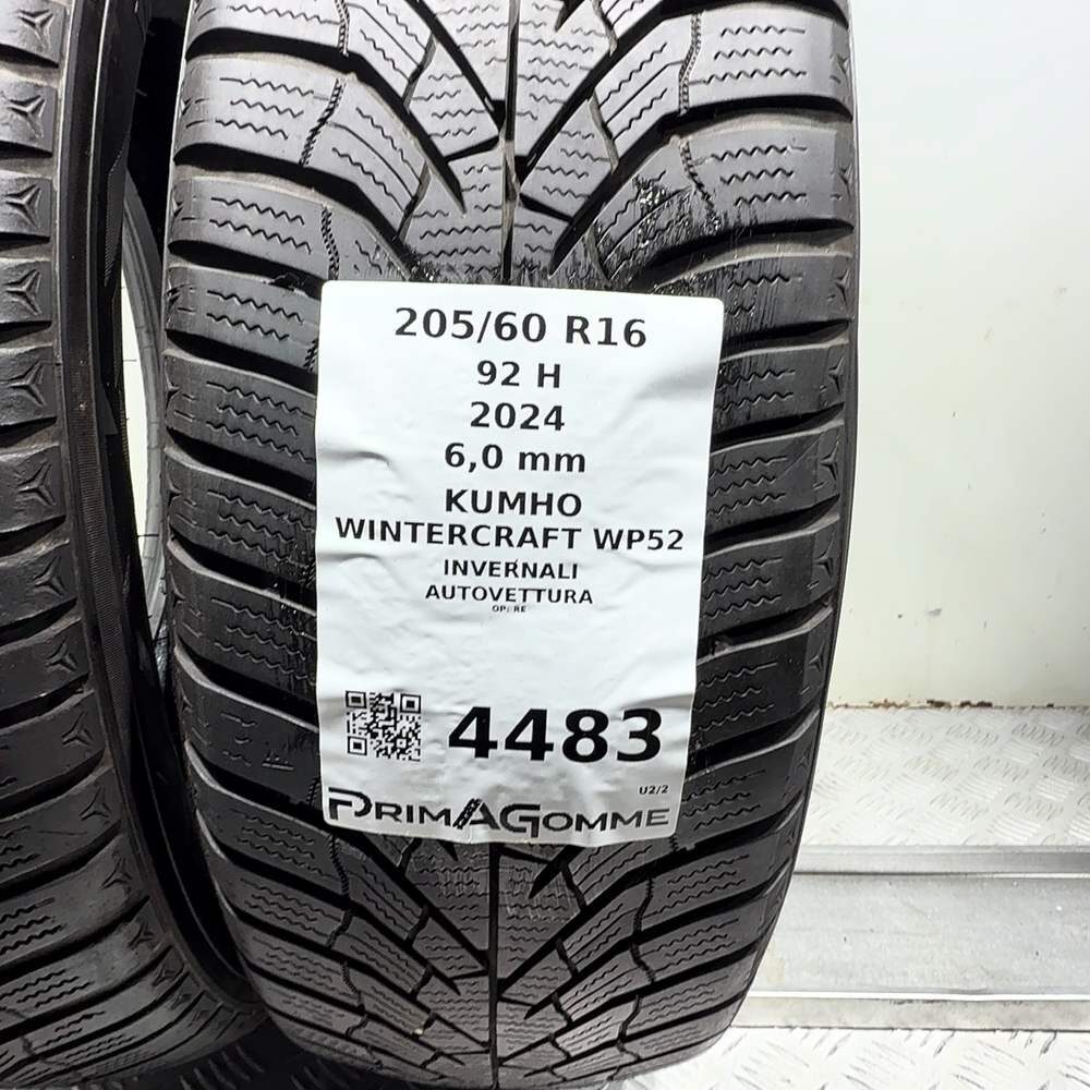 Gomme Usate 205 60 R16 92H Kumho Wintercraft WP52 86% Invernali - immagine 3