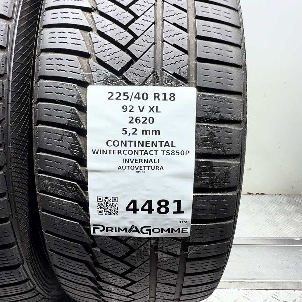 Gomme Usate 225 40 R18 92V XL Continental Wintercontact TS850P 74% Invernali - immagine 3