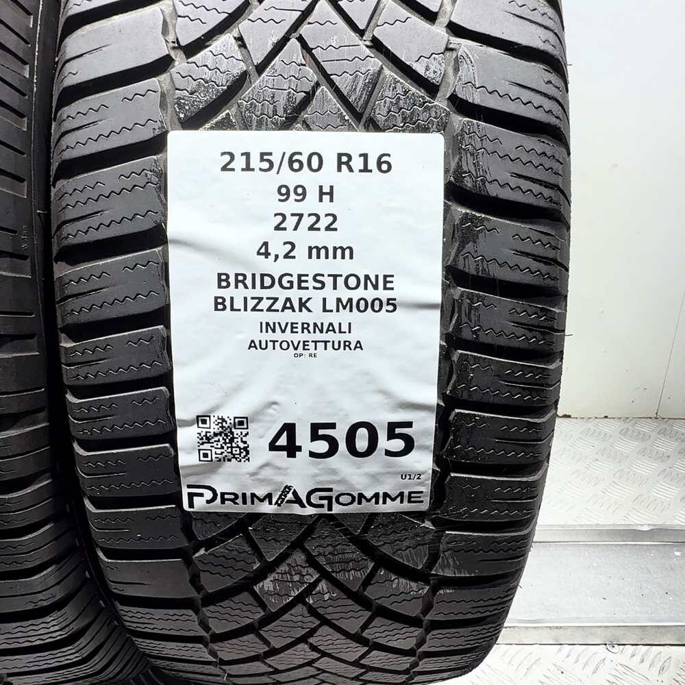 Gomme Usate 215 60 R16 99H Bridgestone Blizzak LM005 Invernali - immagine 3