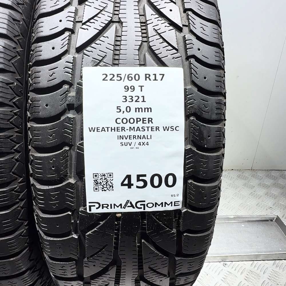 Gomme Usate 225 60 R17 99T Cooper Weather-Master Wsc 71% Invernali - immagine 3