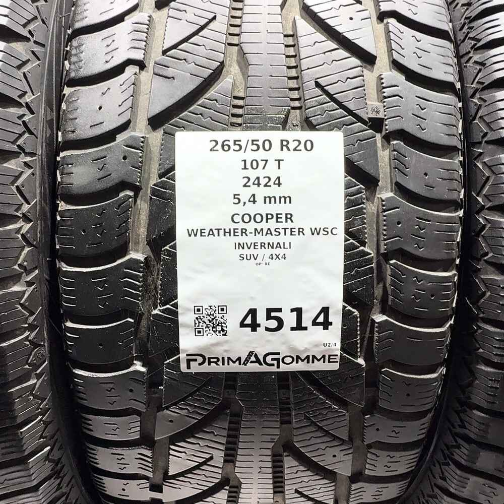 Gomme Usate 265 50 R20 107T Cooper Weather-Master Wsc 77% Invernali - immagine 3