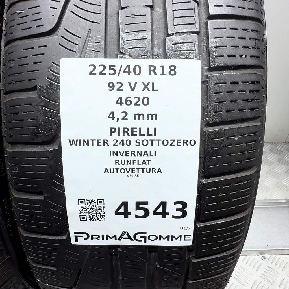 Gomme Usate 225 40 R18 92V XL Pirelli Winter 240 Sottozero RunFlat Invernali - immagine 3