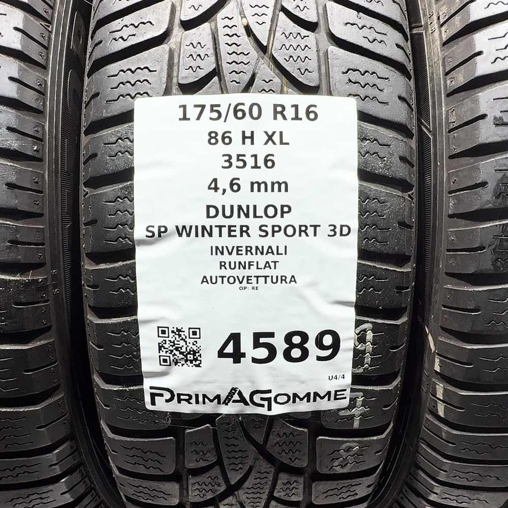 Gomme Usate 175 60 R16 86H XL Dunlop SP Winter Sport 3D RunFlat Invernali - immagine 3