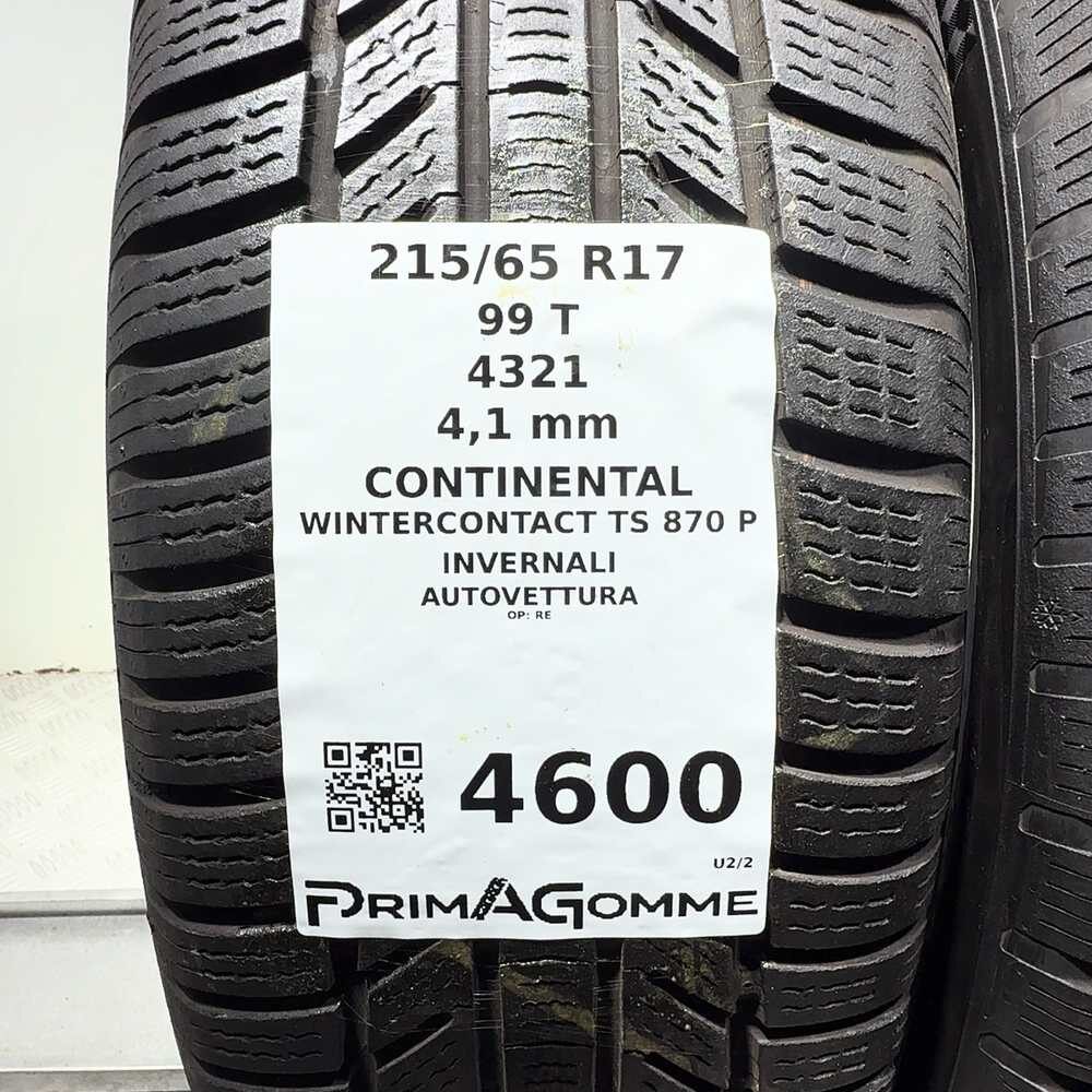 Gomme Usate 215 65 R17 99T Continental Wintercontact TS 870 P Invernali - immagine 3