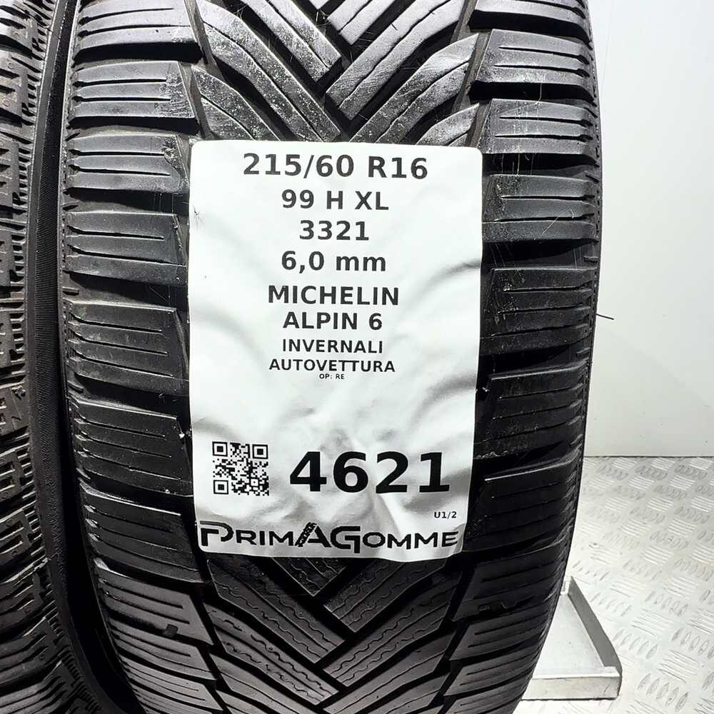 Gomme Usate 215 60 R16 XL 99H Michelin Alpin 6 86% Invernali - immagine 3