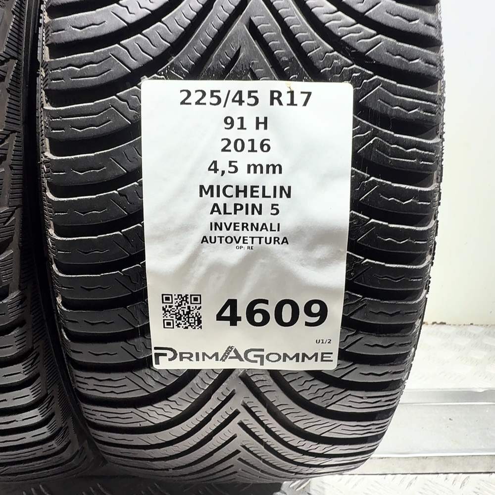 Gomme Usate 225 45 R17 91H Michelin Alpin 5 Invernali - immagine 3