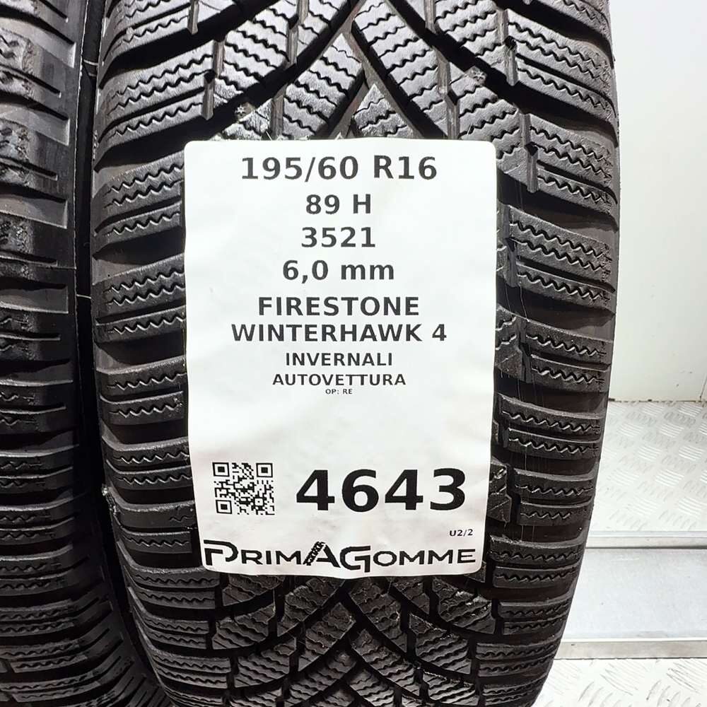 Gomme Usate 195 60 R16 89H Firestone Winterhawk 4 86% Invernali - immagine 3