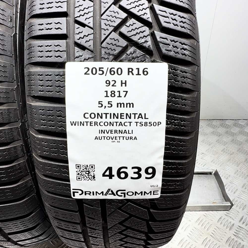 Gomme Usate 205 60 R16 92H Continental Wintercontact TS850P 79% Invernali - immagine 3