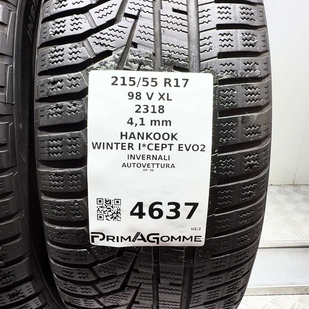 Gomme Usate 215 55 R17 98V XL Hankook Winter I*Cept Evo2 Invernali - immagine 3