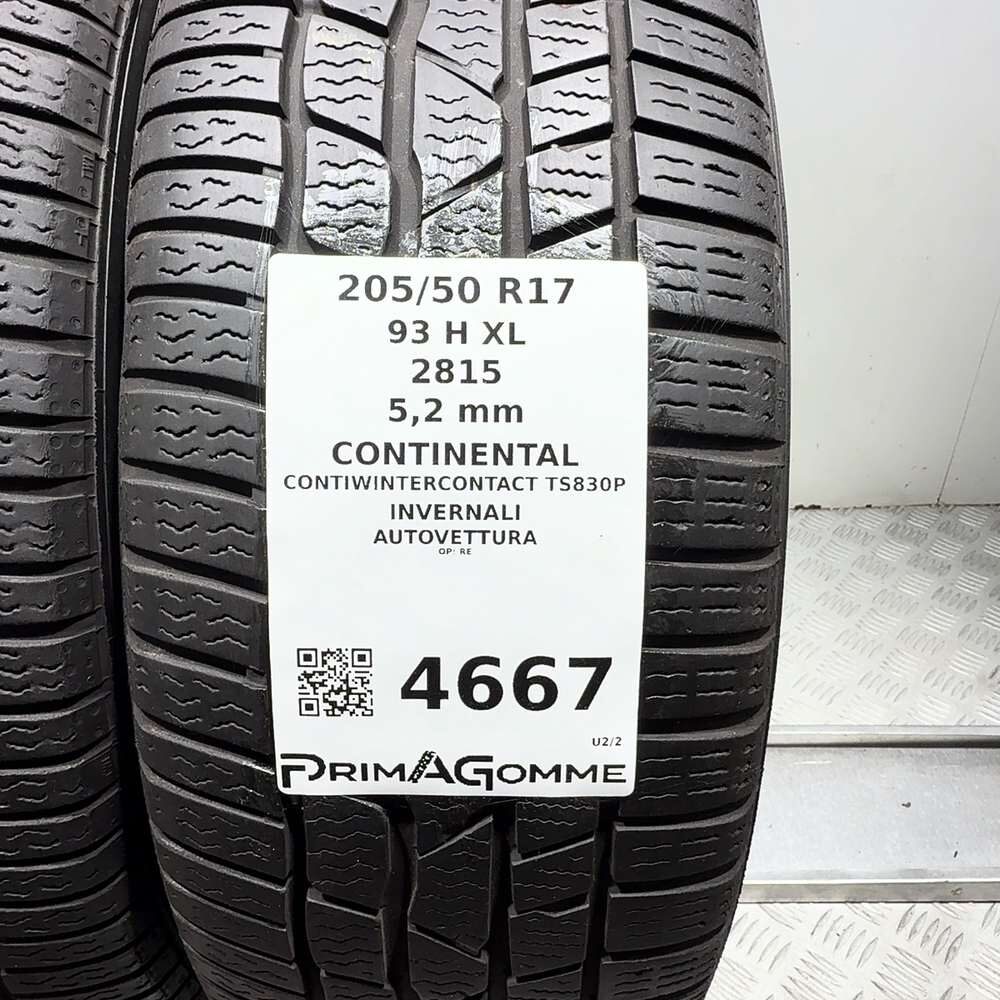 Gomme Usate 205 50 R17 93H XL Continental Contiwintercontact TS830P Invernali - immagine 3