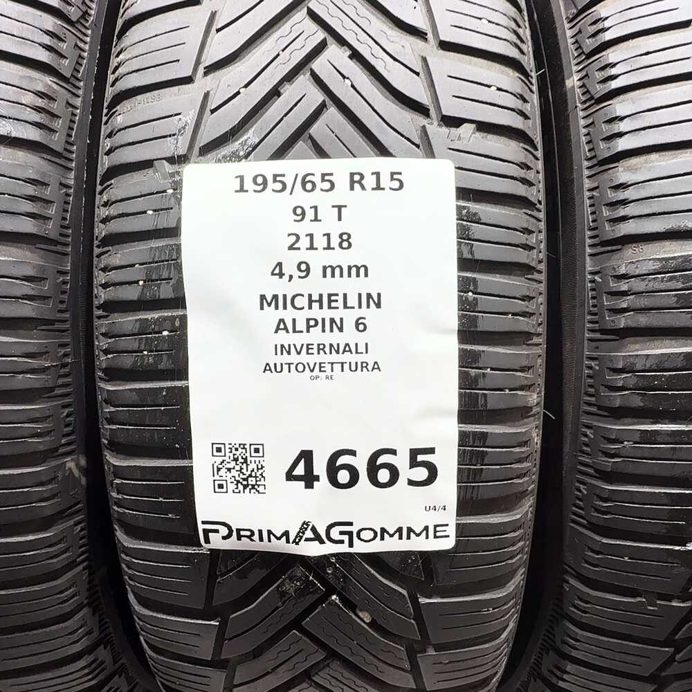 Gomme Usate 195 65 R15 91T Michelin Alpin 6 Invernali - immagine 3