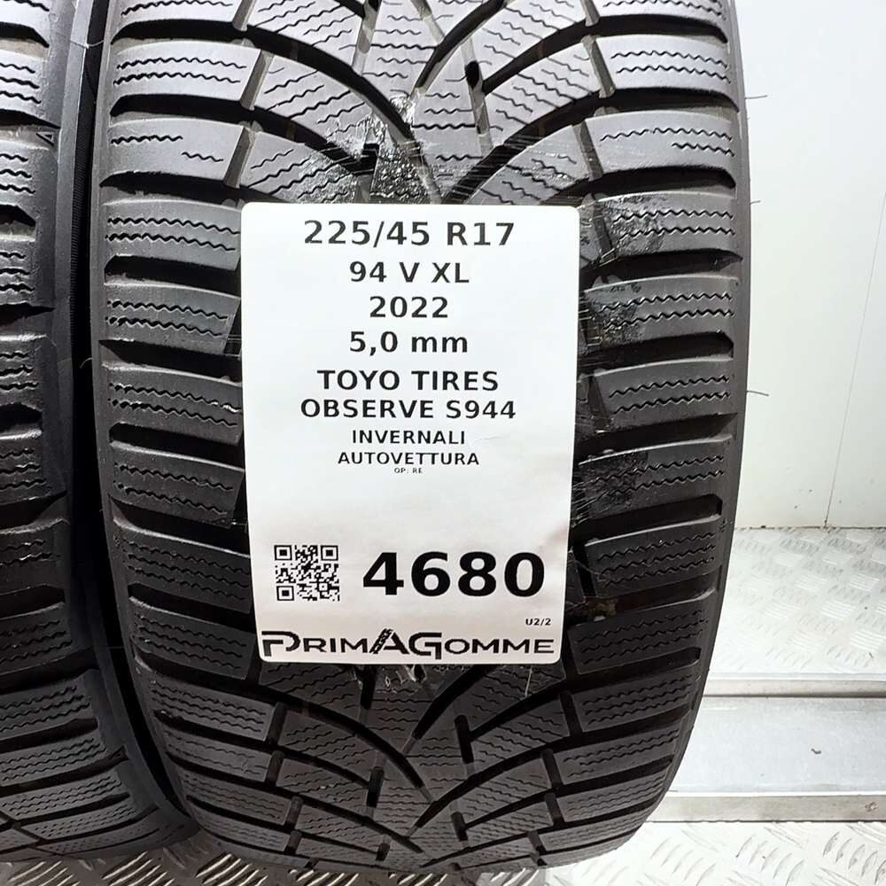 Gomme Usate 225 45 R17 94V XL Toyo Tires Observe S944 71% Invernali - immagine 3