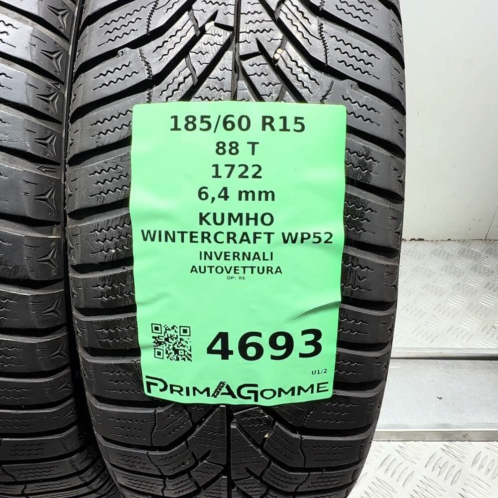 Gomme Usate 185 60 R15 88T Kumho Wintercraft WP52 91% Invernali - immagine 3