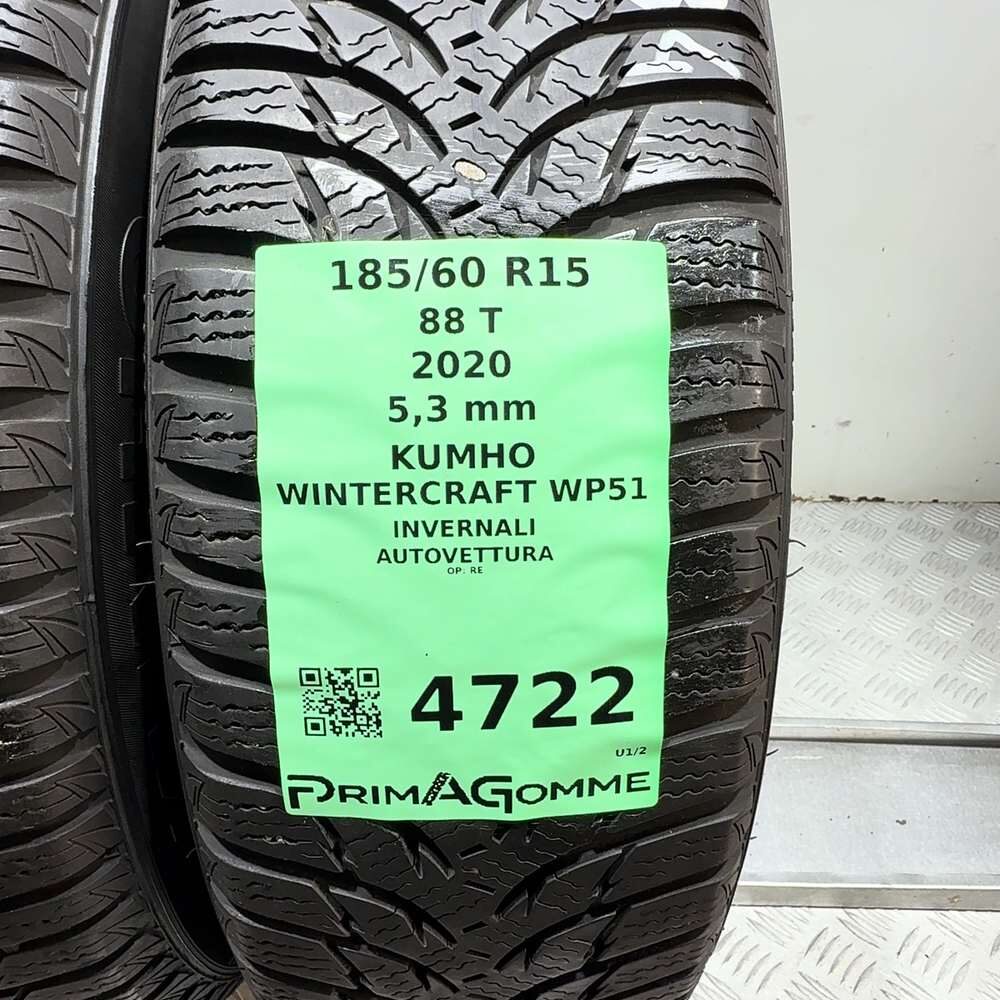Gomme Usate 185 60 R15 88T Kumho Wintercraft WP51 76% Invernali - immagine 3