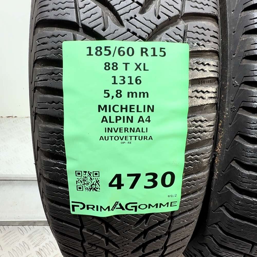Gomme Usate 185 60 R15 88T XL Michelin Alpin A4 83% Invernali - immagine 3
