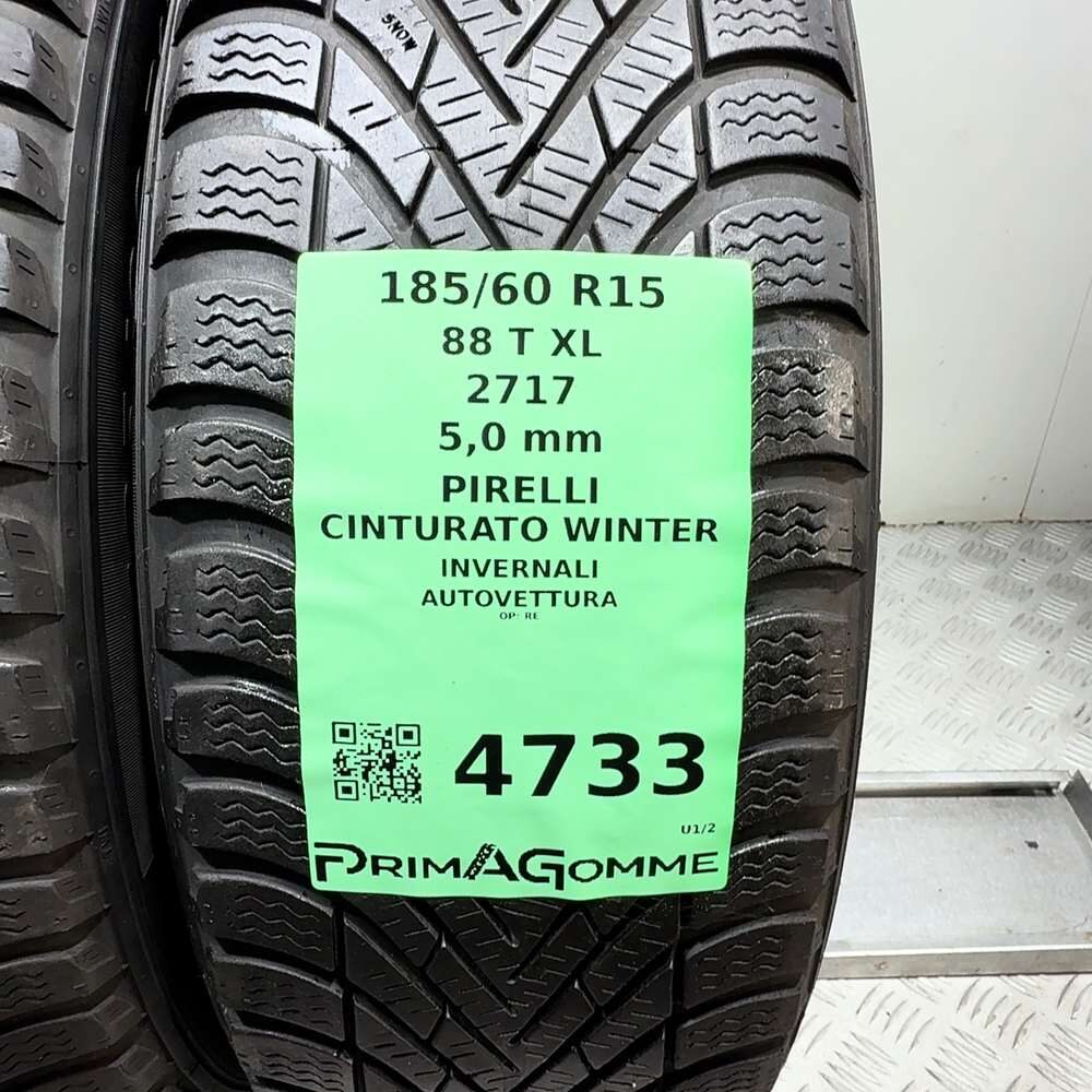 Gomme Usate 185 60 R15 88T XL Pirelli Cinturato Winter 71% Invernali - immagine 3